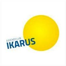 gelb blaues Logo des Jugendclub Ikarus