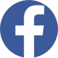 rundes Logo von Facebook. weißes f auf blauen Grund.